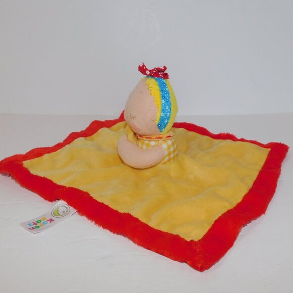 2013 Animal Adventure Karen Katz Blonde Baby Girl Yellow Red Security Blanket - Picture 5 of 8